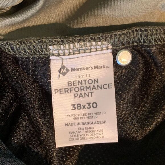 Member’s Mark Men’s Benton Slim Fit Performance Golf Pant Size 38 X 30 NWT - Picture 9 of 9